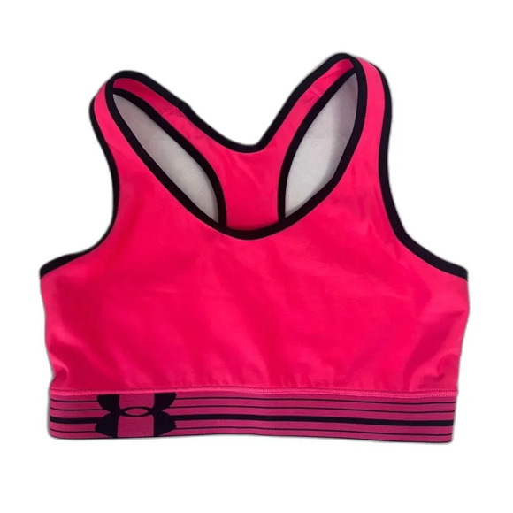 Under Armour Hot Sports Bra SET OF TWO Pink‎ & Black Racerback Size Small - Picture 1 of 6